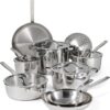 Tramontina Tempo Tri-Ply Base Stainless Steel 14-Piece Cookware Set with Glass Lids, Pots and Pans Kitchen Set, Induction-Ready, Oven-Safe, Dishwasher-Safe