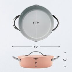 Tramontina Fiora 4.25-Quart Multipurpose Ceramic Non Stick Cooking Pan with Lid, Spanish Villa