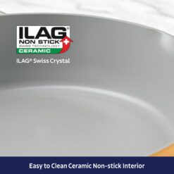 Tramontina Fiora 4.25-Quart Multipurpose Ceramic Non Stick Cooking Pan with Lid, Marigold