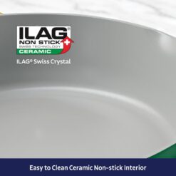 Tramontina Fiora 4.25-Quart Multipurpose Ceramic Non Stick Cooking Pan with Lid, Green