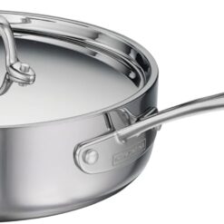 Tramontina Utsava Tri-Ply Clad Stainless Steel 2.9-Quart Saute Pan with Lid and Ceramic Non Stick Interior, Induction-Ready Cooking Pan