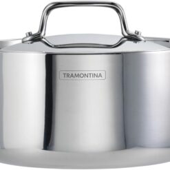 Tramontina Utsava Tri-Ply Clad Stainless Steel 3.25-Quart Casserole with Lid and Ceramic Non Stick Interior, Induction-Ready Small Dutch Oven Pot