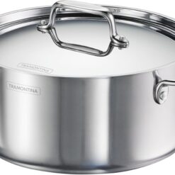 Tramontina Utsava Tri-Ply Clad Stainless Steel 5-Quart Casserole with Lid and Ceramic Non Stick Interior, Induction-Ready Dutch Oven Pot