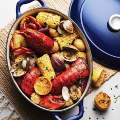 Tramontina Bestow Enameled Cast Iron Oval Dutch Oven Pot with Lid, Large 7-quart, Blue