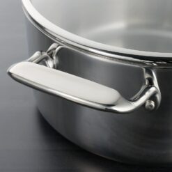 Tramontina Tri-Ply Clad Stainless Steel 6-Quart Saute Pan with Glass Lid, Induction-Ready Cooking Pan, Dishwasher-Safe, NSF-Certified