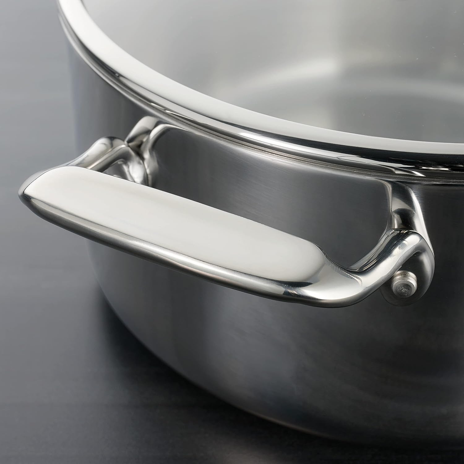 Tramontina Tri-Ply Clad Stainless Steel 6-Quart Saute Pan with Glass Lid, Induction-Ready Cooking Pan, Dishwasher-Safe, NSF-Certified