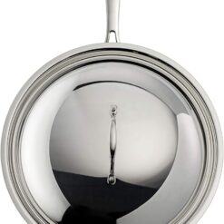 Tramontina Signature Tri-Ply Clad Stainless Steel 12.5-Inch Wok with lid, Induction-Ready, Dishwasher-Safe, NSF-Certified, Made in Brazil