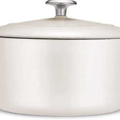 Tramontina Bestow Enameled Cast Iron Dutch Oven Pot with Lid, Round 5.5-quart, Matte White
