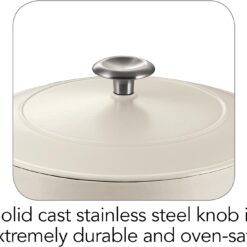 Tramontina Bestow Enameled Cast Iron Dutch Oven Pot with Lid, Round 5.5-quart, Matte White