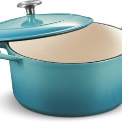 Tramontina Bestow Enameled Cast Iron Dutch Oven Pot with Lid, Round 5.5-quart, Medium Blue