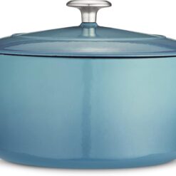 Tramontina Bestow Enameled Cast Iron Dutch Oven Pot with Lid, Round 5.5-quart, Medium Blue