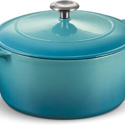 Tramontina Bestow Enameled Cast Iron Dutch Oven Pot with Lid, Round 5.5-quart, Medium Blue
