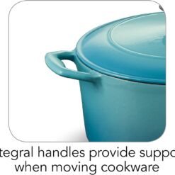 Tramontina Bestow Enameled Cast Iron Dutch Oven Pot with Lid, Round 5.5-quart, Medium Blue