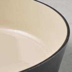 Tramontina Bestow Enameled Cast Iron Dutch Oven Pot with Lid, Round 5.5-quart, Smoke (Gold Knob)