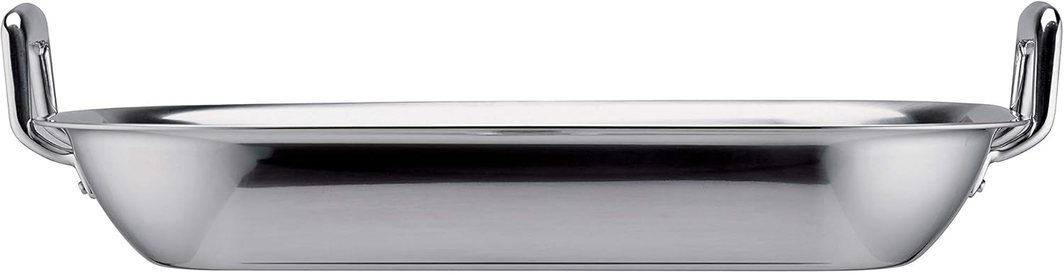 Tramontina 16.75-Inch Stainless Steel Roasting Pan with Rack, Flared Edge Turkey Roaster for Oven, Dishwasher Safe, Made in Brazil