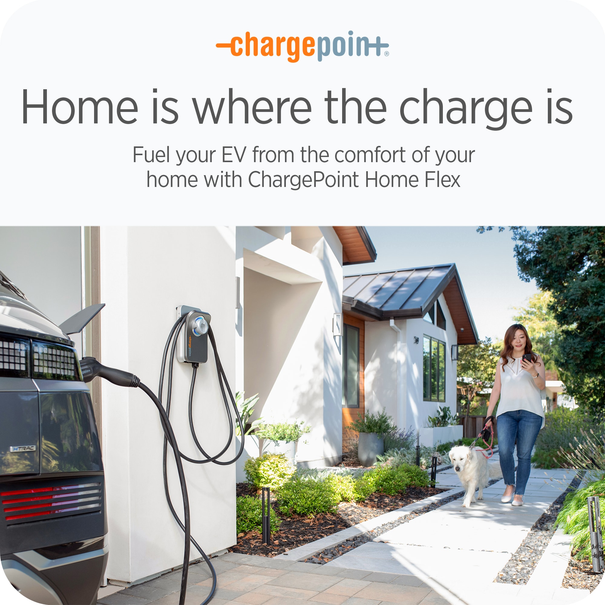 ChargePoint Level 2 NEMA 14-50P Hardwired EV Electric Vehicle Charging Station -up to 50-Amp / 240 -Volts with 23-ft Cable
