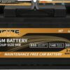Weize Platinum AGM Battery BCI Group 94R - 12v 80ah H7 Size 94R Automotive Battery, 140RC, 850CCA, 36 Months Warranty, Dimensions 12.4" L x 6.89" W x 7.48" H