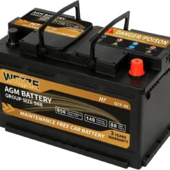 Weize Platinum AGM Battery BCI Group 94R - 12v 80ah H7 Size 94R Automotive Battery, 140RC, 850CCA, 36 Months Warranty, Dimensions 12.4