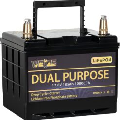 WEIZE 12V 105AH 1000CCA Dual Purpose LiFePO4 Battery, Group 31 Starting Lithium Battery Plus Deep Cycle Performance, Built-in Smart BMS, Perfect for Trolling Motor, Marine, RV