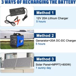 Weize 12V 100Ah TM LiFePO4 Battery Group 31, 120A BMS Low-Temp Protection Deep Cycle Lithium Battery 500A/3S Peak Discharge for Trolling Motor, RV, Solar, Marine