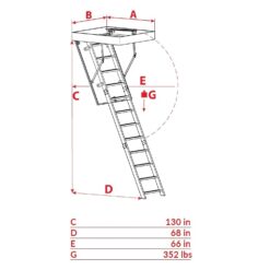 STAIRLUXE Insulated Wood Folding Attic Ladder 7-Feet to 10.83-Feet (Rough Opening: 22.44-Inches x 48.03-Inches ) with 352-lbs. Capacity