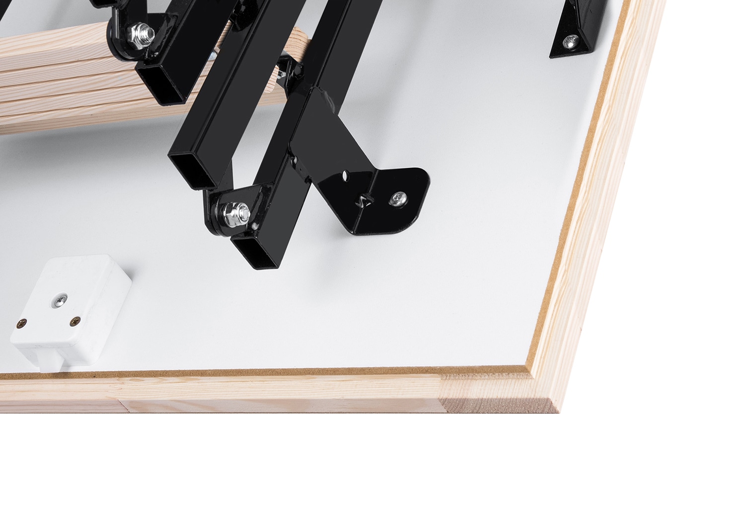 STAIRLUXE Insulated Metal Folding Attic Ladder 8-Feet to 8.54-Feet (Rough Opening: 32.29-Inches x 32.29-Inches ) with 352-lbs. Capacity