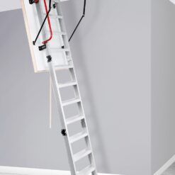 STAIRLUXE Insulated Aluminum Folding Attic Ladder 8-Feet to 9.18-Feet (Rough Opening: 24.41-Inches x 48.03-Inches ) with 352-lbs. Capacity