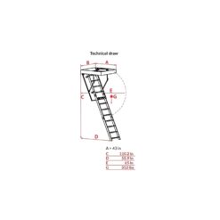 STAIRLUXE Insulated Aluminum Folding Attic Ladder 8-Feet to 9.18-Feet (Rough Opening: 24.41-Inches x 48.03-Inches ) with 352-lbs. Capacity