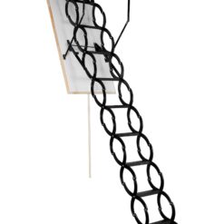 STAIRLUXE Insulated Metal Folding Attic Ladder 8-Feet to 9.5-Feet (Rough Opening: 24.41-Inches x 32.28-Inches ) with 352-lbs. Capacity
