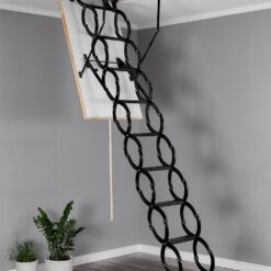 STAIRLUXE Insulated Metal Folding Attic Ladder 8-Feet to 9.5-Feet (Rough Opening: 24.41-Inches x 32.28-Inches ) with 352-lbs. Capacity