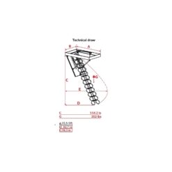 STAIRLUXE Insulated Metal Folding Attic Ladder 8-Feet to 9.5-Feet (Rough Opening: 24.41-Inches x 32.28-Inches ) with 352-lbs. Capacity