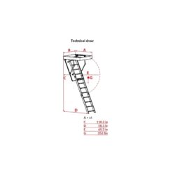 STAIRLUXE Insulated Wood Folding Attic Ladder 8-Feet to 9.18-Feet (Rough Opening: 24.41-Inches x 48.03-Inches ) with 352-lbs. Capacity