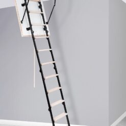 STAIRLUXE Insulated Metal Folding Attic Ladder 8-Feet to 8.69-Feet (Rough Opening: 24.41-Inches x 40.16-Inches ) with 352-lbs. Capacity