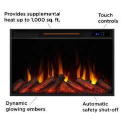 Real Flame 49-in W White Free standing Fan-forced Flat Wall Electric Fireplace with Remote Control Included