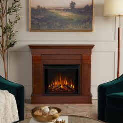 Real Flame 41-in W Espresso Free standing LED Flat Wall Electric Fireplace with Remote Control Included