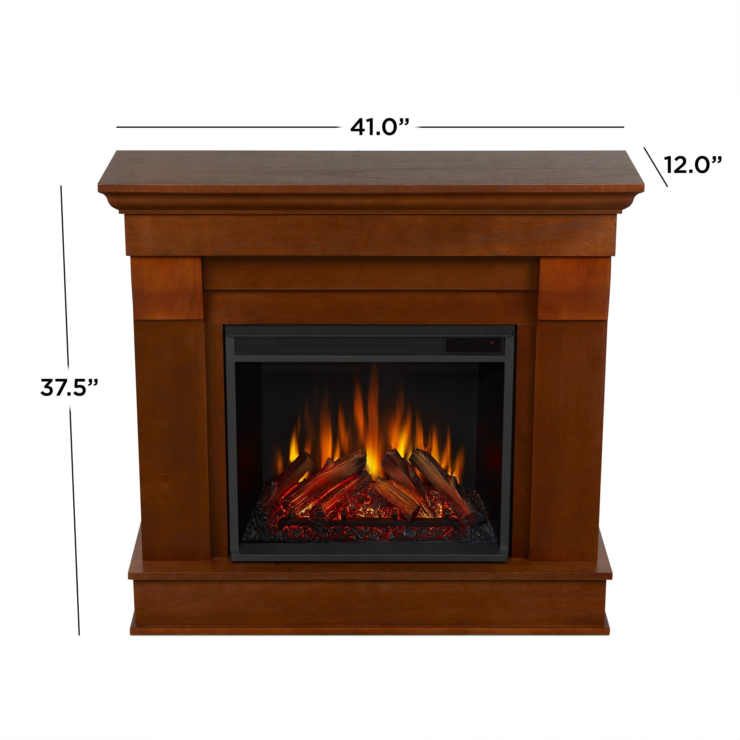 Real Flame 41-in W Espresso Free standing LED Flat Wall Electric Fireplace with Remote Control Included