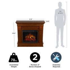 Real Flame 41-in W Espresso Free standing LED Flat Wall Electric Fireplace with Remote Control Included