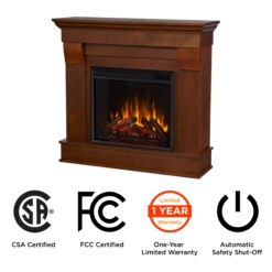 Real Flame 41-in W Espresso Free standing LED Flat Wall Electric Fireplace with Remote Control Included