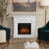 Real Flame 41-in W White Free standing LED Flat Wall Electric Fireplace with Remote Control Included