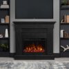 Real Flame 47.5-in W Black Free standing Fan-forced Flat Wall Electric Fireplace with Remote Control Included