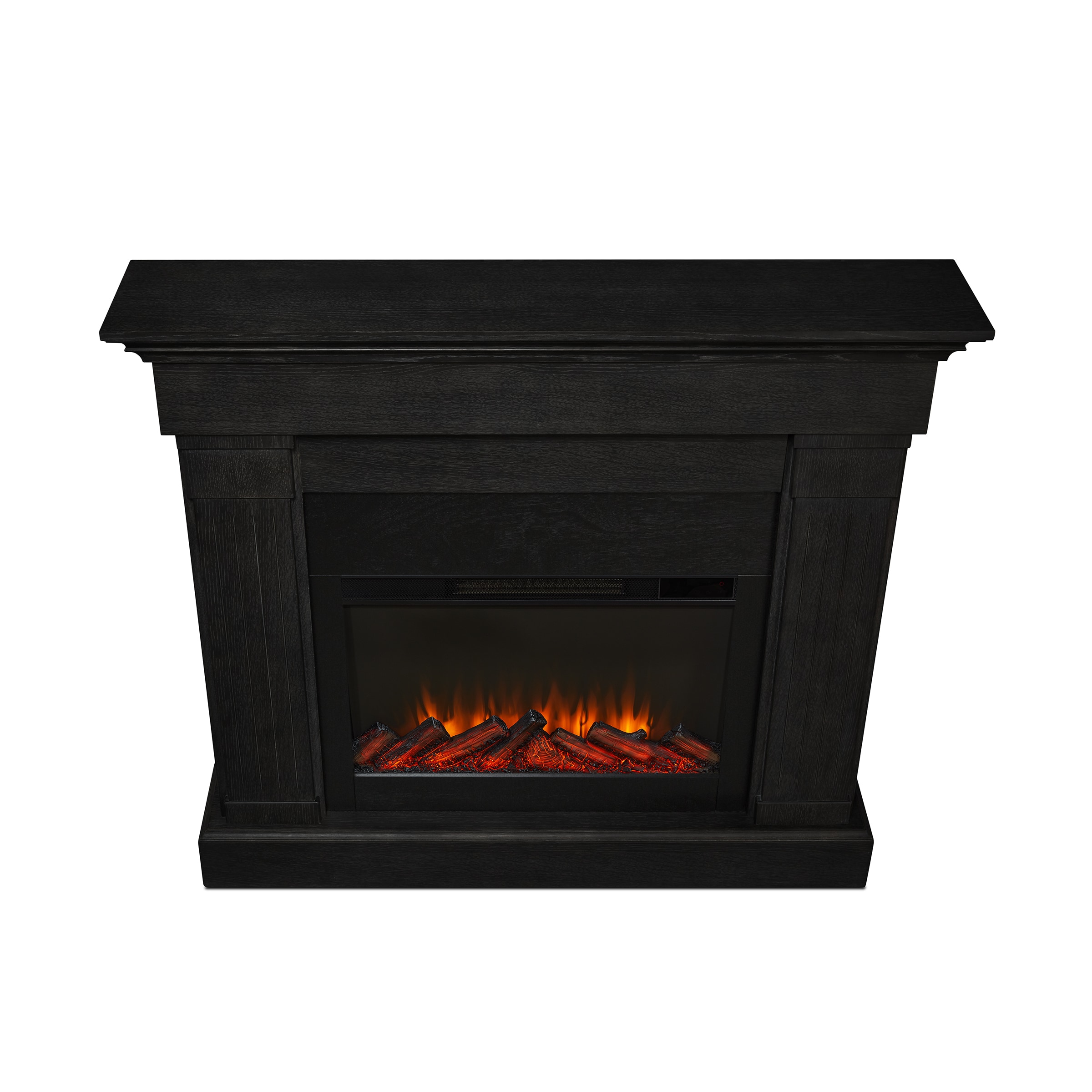 Real Flame 47.5-in W Black Free standing Fan-forced Flat Wall Electric Fireplace with Remote Control Included