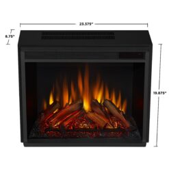 Real Flame 23.375-in W Black Free standing Fan-forced Corner or Flat Wall Electric Fireplace with Remote Control Included