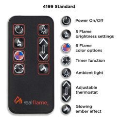 Real Flame 23.375-in W Black Free standing Fan-forced Corner or Flat Wall Electric Fireplace with Remote Control Included