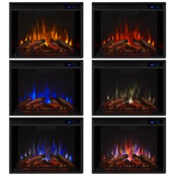Real Flame 23.375-in W Black Free standing Fan-forced Corner or Flat Wall Electric Fireplace with Remote Control Included