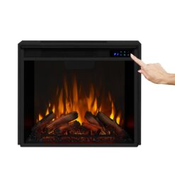 Real Flame 23.375-in W Black Free standing Fan-forced Corner or Flat Wall Electric Fireplace with Remote Control Included