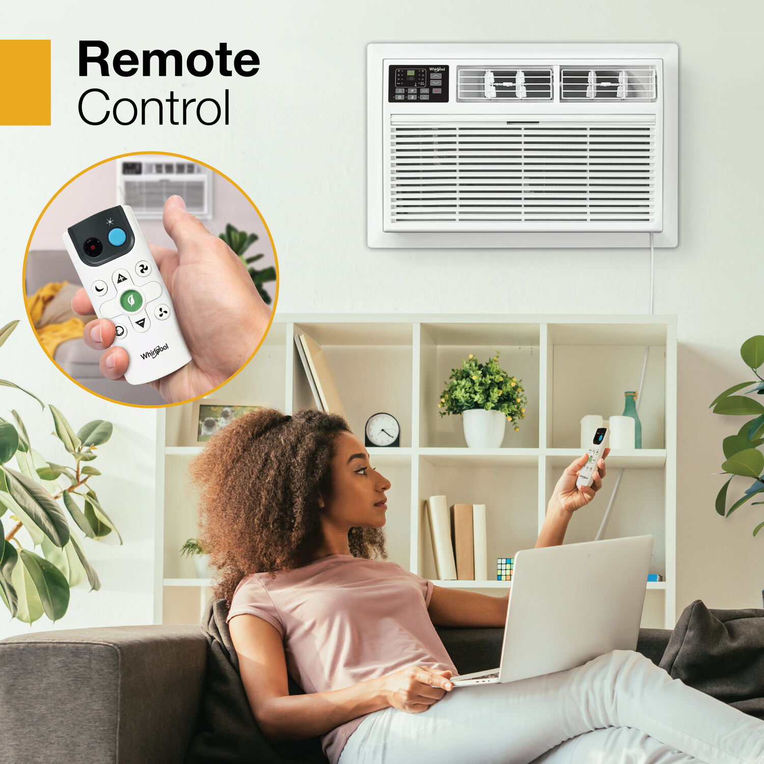 Whirlpool Supplemental Heat Capability 10000-BTU 450-sq ft 230-Volt White Through-the-Wall Air Conditioner with Heater with Remote