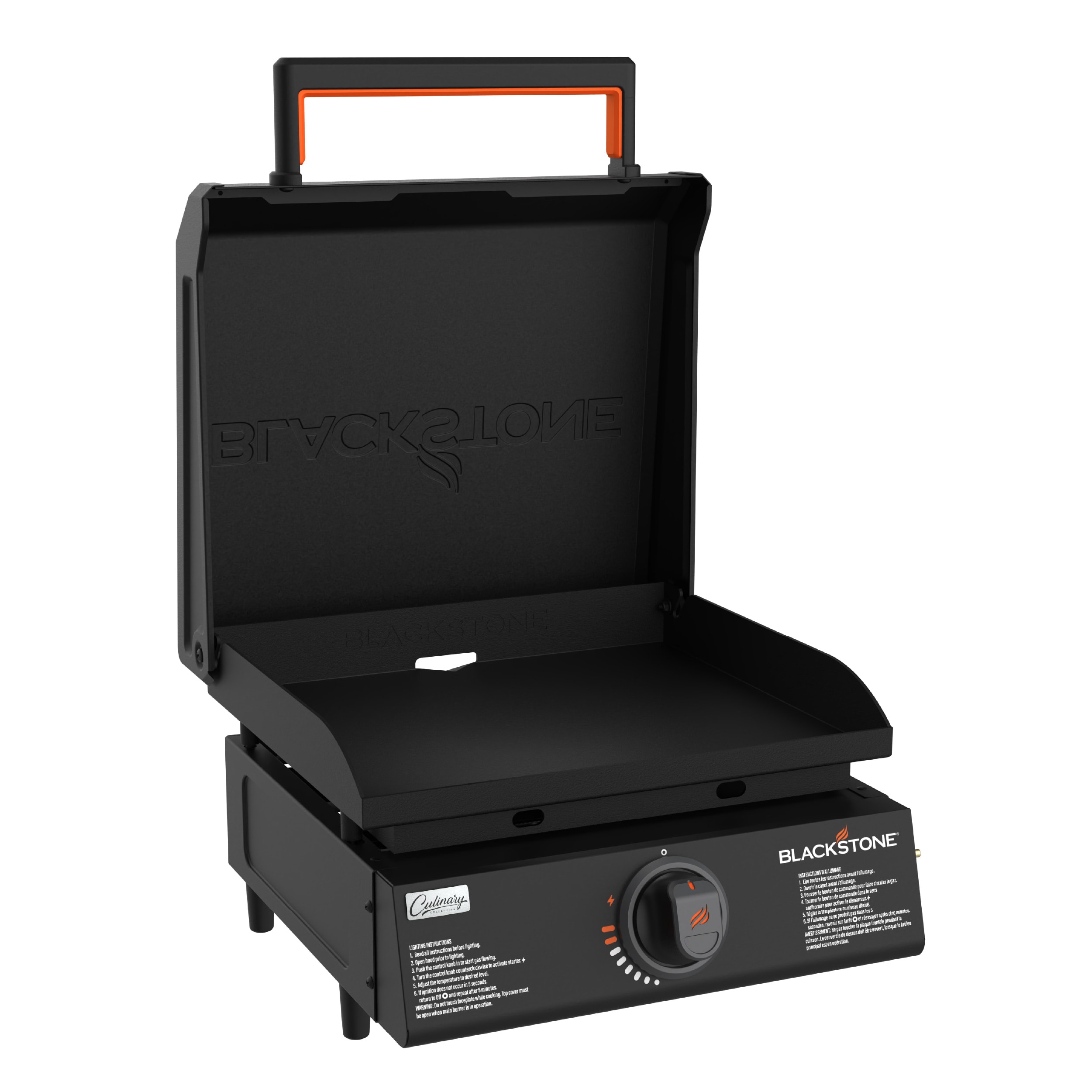 Blackstone 17-in Culinary Omnivore Tabletop Griddle with Hood 267-Sq. in Black Powder Coat Portable Liquid propane Grill