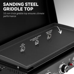 Royal Gourmet Tabletop Gas Griddle with Removable Standing Cart and Hood 4 -Burner Liquid propane Flat Top Grill