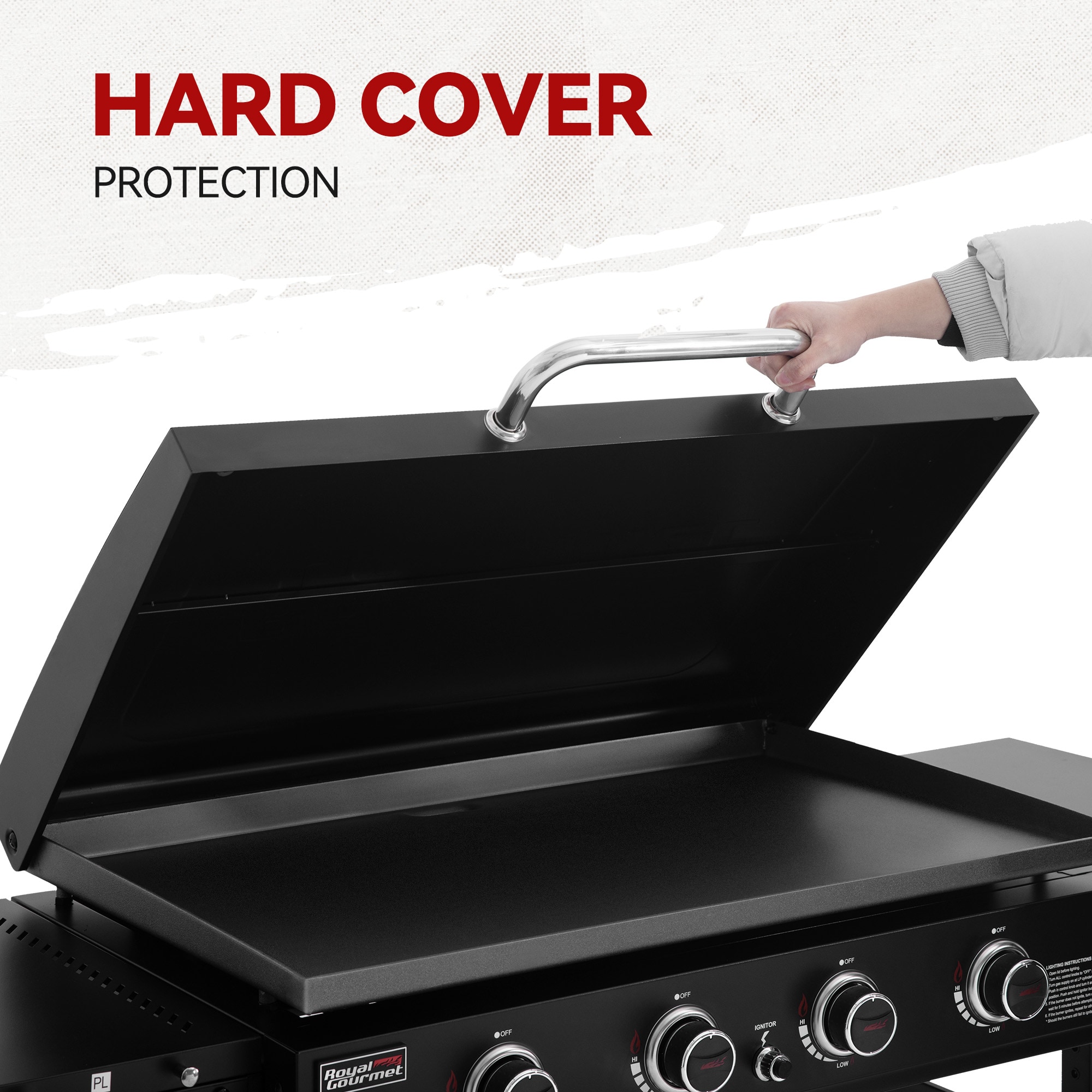 Royal Gourmet 35'' Griddle with Hood 4 -Burner Liquid propane Flat Top Grill