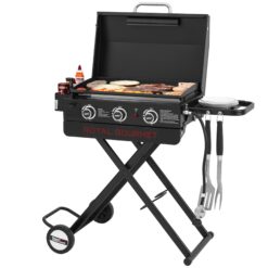 Royal Gourmet 3-Burner Griddle with Collapsible Stand 314-Sq. in Black Portable Liquid propane Grill